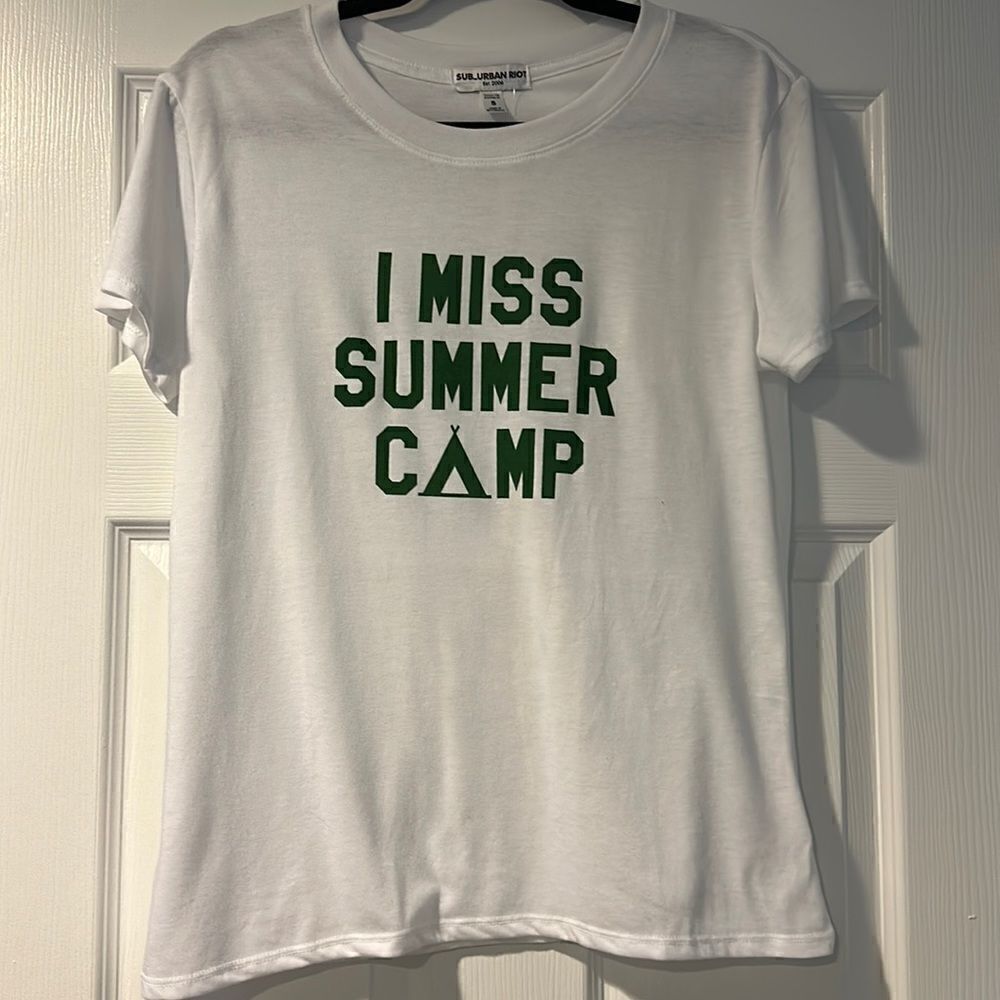 Suburban Riot Women’s ‘I MISS SUMMER CAMP’ White T-Shirt - Size XS